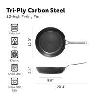 Tri-Ply Carbon Steel 
12-Inch Frying Pan
