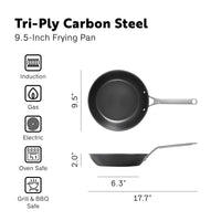 Tri-Ply Carbon Steel 9.5-Inch Frying Pan