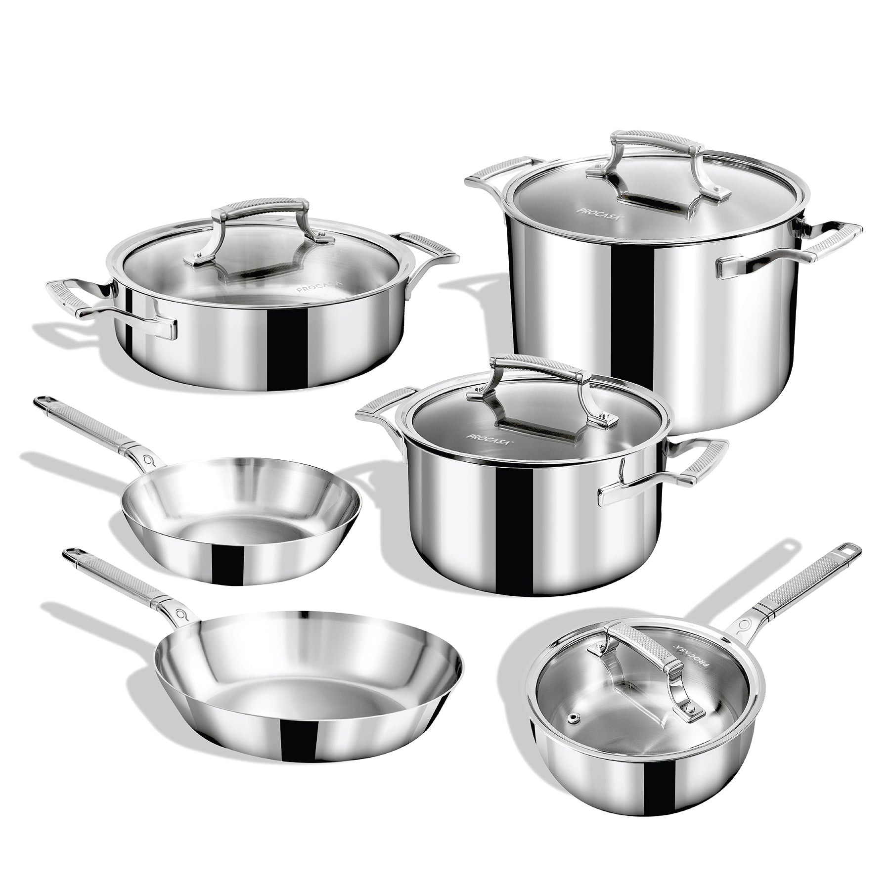 Tri-Ply Stainless Steel 
10-Piece Set