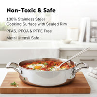Tri-Ply Stainless Steel 
3-Quart Sauté Pan with Glass Lid