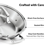 Tri-Ply Stainless Steel 
3-Quart Sauté Pan with Glass Lid