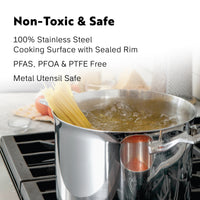 Tri-Ply Stainless Steel 
8-Quart Stockpot with Glass Lid