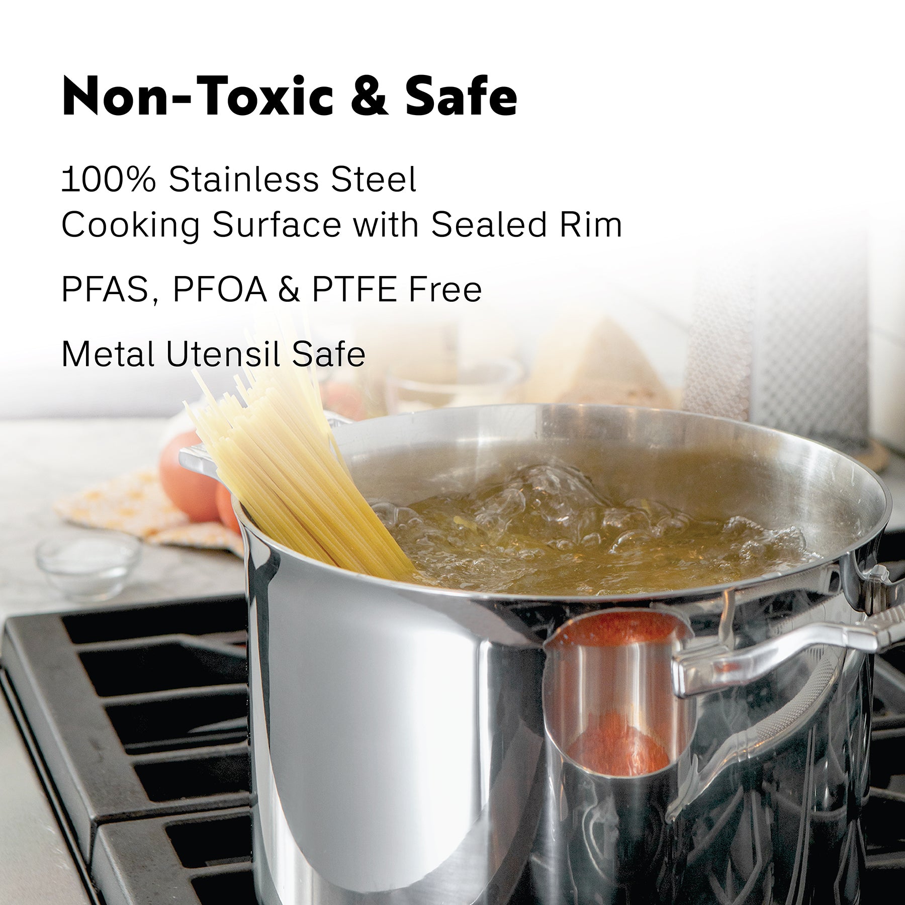 Tri-Ply Stainless Steel 
8-Quart Stockpot with Glass Lid